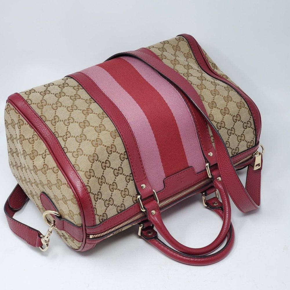 100% Auth Gucci Canvas Vintage Boston Satchel Bag - Picture 4 of 15